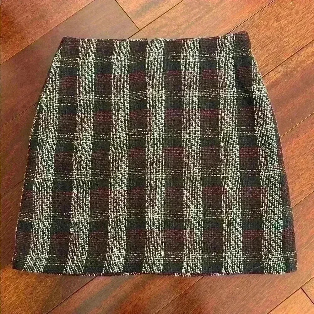 Loft Outlet Women’s Twill Skirt Plaid Lined Size 8